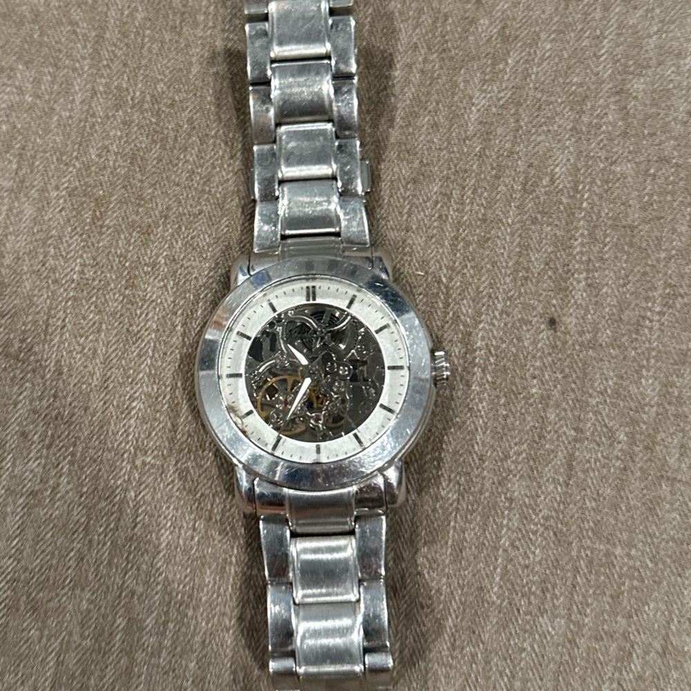 Kenneth Cole Silver Skeleton Watch